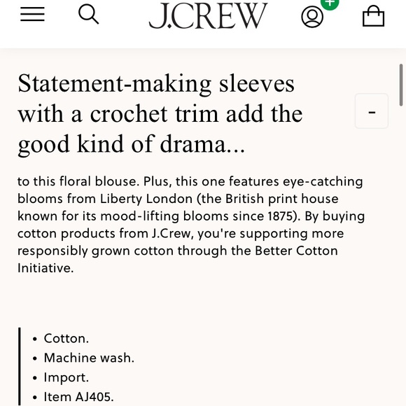 New: J Crew Cotton Poplin Top in Liberty Margaret Annie Floral Print. Size S - Picture 6 of 13